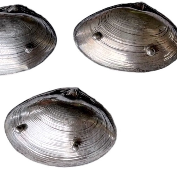 2 small size Vintage Wallace Sterling Silver Footed Oyster Clam Serving Dishes - Picture 3 of 7